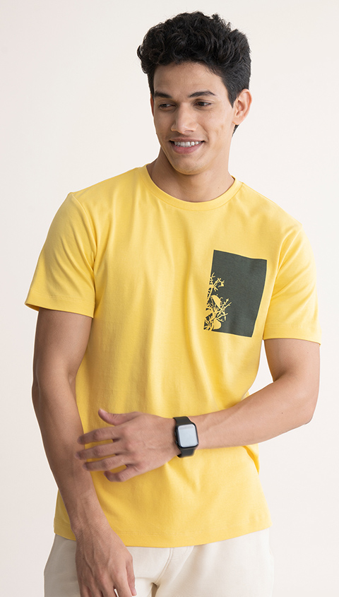 med hensyn til Hop ind Fahrenheit Mens Graphic T-shirt | Printed Tee Solar Yellow - DaMENSCH