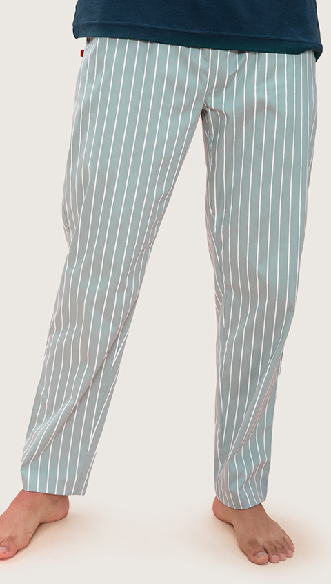 The Stretch Pyjama Pants Nap Green Stripes