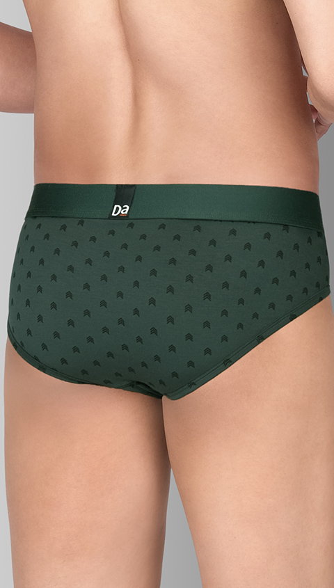 Deo-Soft Briefs Printed - Darted Green